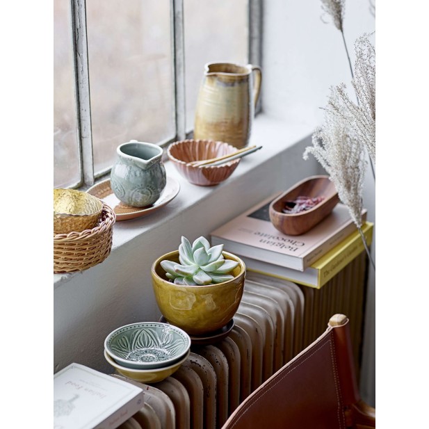 Silla con Brazos OLLIE, Teca Natural / Piel Marrón - Bloomingville. Vackart Silla con Brazos OLLIE, Teca Natural / Piel Marrón - Bloomingville. Vackart