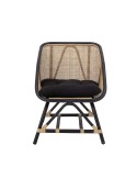 Sillón LOUE, Ratán Natural / Textil Negro - Bloomingville