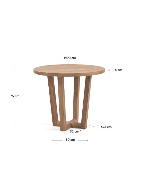 Mesa Nahla Ø90 cm Acacia Natural - Kave Home