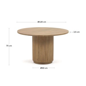 Mesa Licia Ø120 cm Mango Natural - Kave Home, Vackart. CC6002M46 2