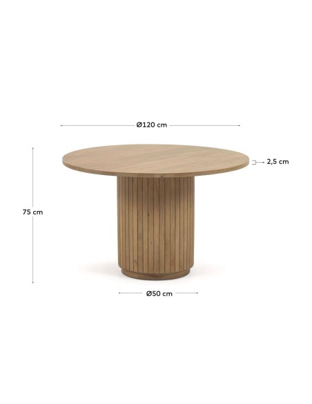 Mesa Licia Ø120 cm Mango Natural - Kave Home