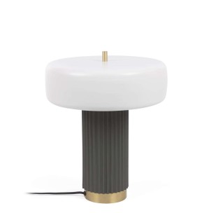 Lámpara de mesa Serenella de metal con acabado pintado blanco y verde - Kave Home, Vackart. LH0180R05. Muebles de diseño en Vackart, los mejores muebles nórdicos.