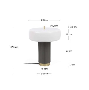 Lámpara mesa Serenella metal blanco/verde-Kave Home,Vackart. LH0180R05 2