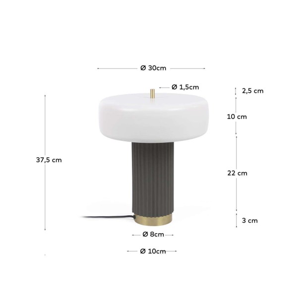 Lámpara mesa Serenella metal blanco/verde-Kave Home,Vackart. LH0180R05