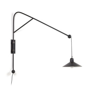 Aplique de pared Eleazar de metal con acabado pintado negro - Kave Home, Vackart. LH0209R01. Muebles de diseño en Vackart, los mejores muebles nórdicos.