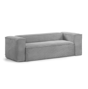 Sofá Blok 2 plazas pana gris 210 cm - Kave Home, Vackart. S571LN15. Muebles de diseño en Vackart, los mejores muebles nórdicos.