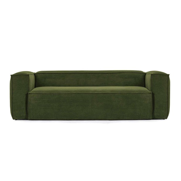 Sofá Blok 3 plazas pana verde 240 cm - Kave Home, Vackart. S570LN19
