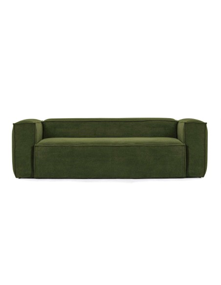 Sofá Blok 3 plazas pana verde 240 cm - Kave Home, Vackart. S570LN19