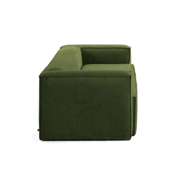 Sofá Blok 3 plazas pana verde 240 cm - Kave Home, Vackart. S570LN19