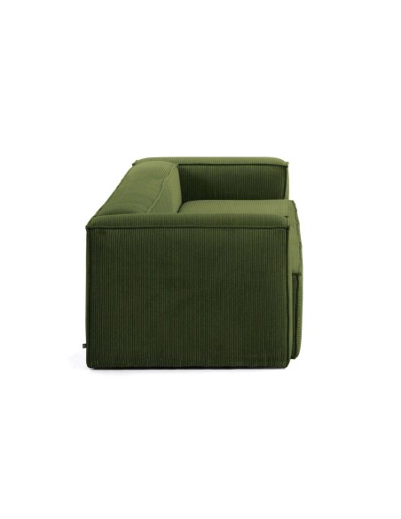 Sofá Blok 3 plazas pana verde 240 cm - Kave Home, Vackart. S570LN19