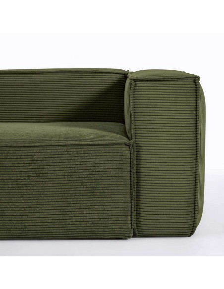 Sofá Blok 3 plazas pana verde 240 cm - Kave Home, Vackart. S570LN19