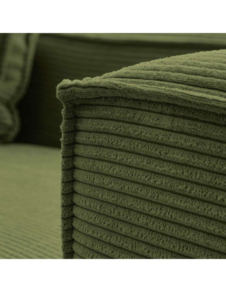 Sofá Blok 3 plazas pana verde 240 cm - Kave Home, Vackart. S570LN19