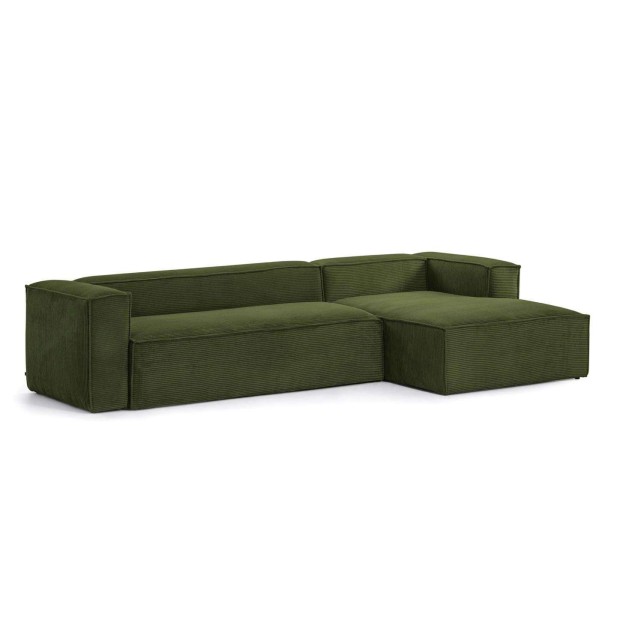 Sofá Blok 3 plazas verde 330 cm - Kave Home, Vackart. S573LN19