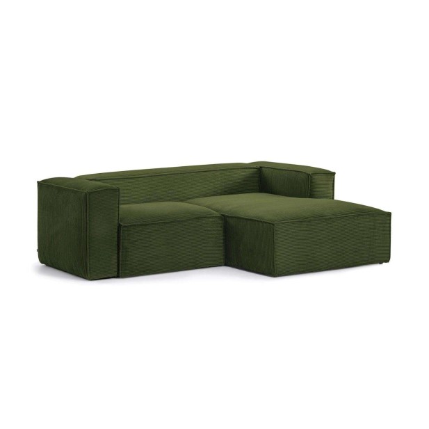 Sofá Blok 2 plazas pana gruesa verde 240cm-Kave Home, Vackart.S574LN19