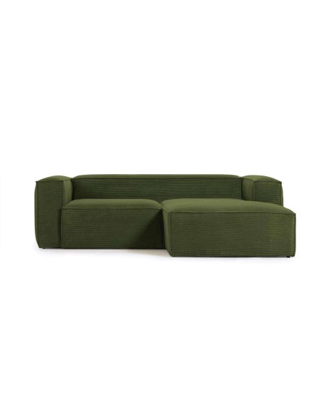 Sofá Blok 2 plazas pana gruesa verde 240cm-Kave Home, Vackart.S574LN19