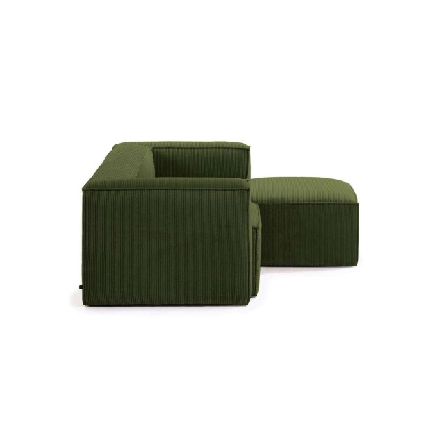 Sofá Blok 2 plazas pana gruesa verde 240cm-Kave Home, Vackart.S574LN19