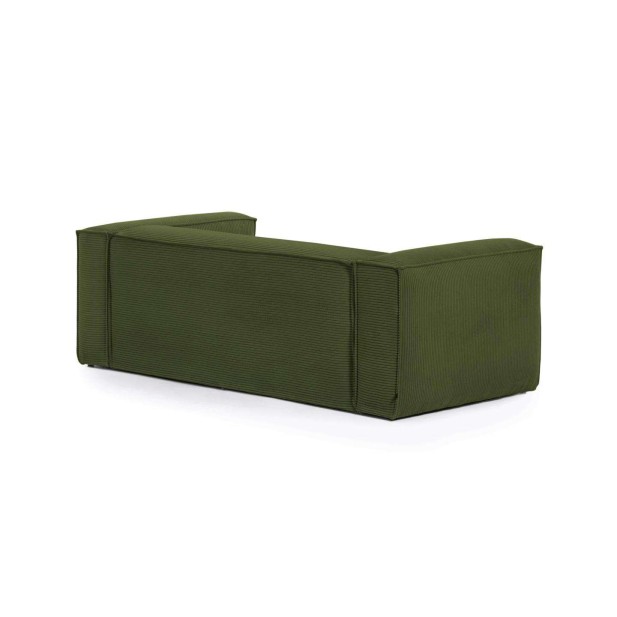 Sofá Blok 2 plazas pana gruesa verde 240cm-Kave Home, Vackart.S574LN19