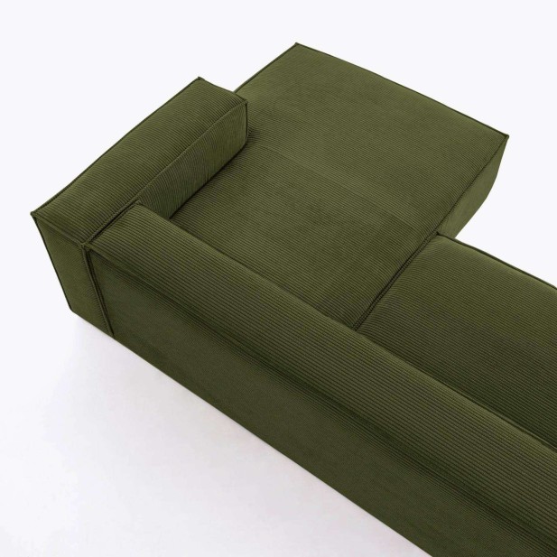 Sofá Blok 2 plazas pana gruesa verde 240cm-Kave Home, Vackart.S574LN19
