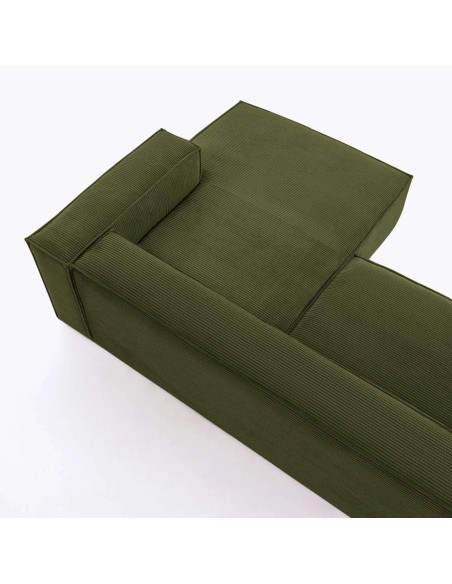 Sofá Blok 2 plazas pana gruesa verde 240cm-Kave Home, Vackart.S574LN19
