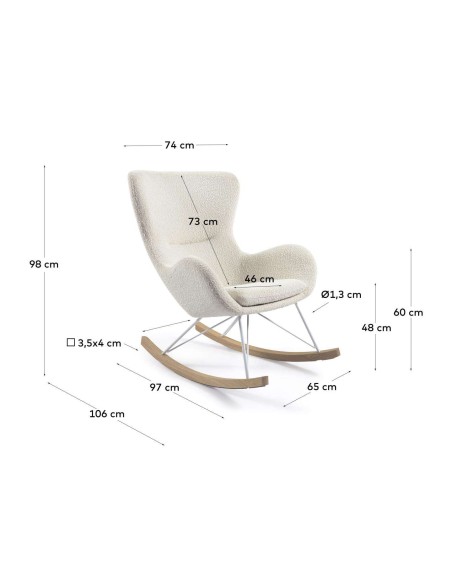 Mecedora Vania Borrego Blanco  - Kave Home