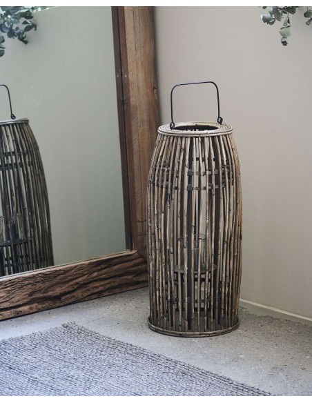 Farola OVA, Ratán Natural / Cristal / Metal - House Doctor. Vackart