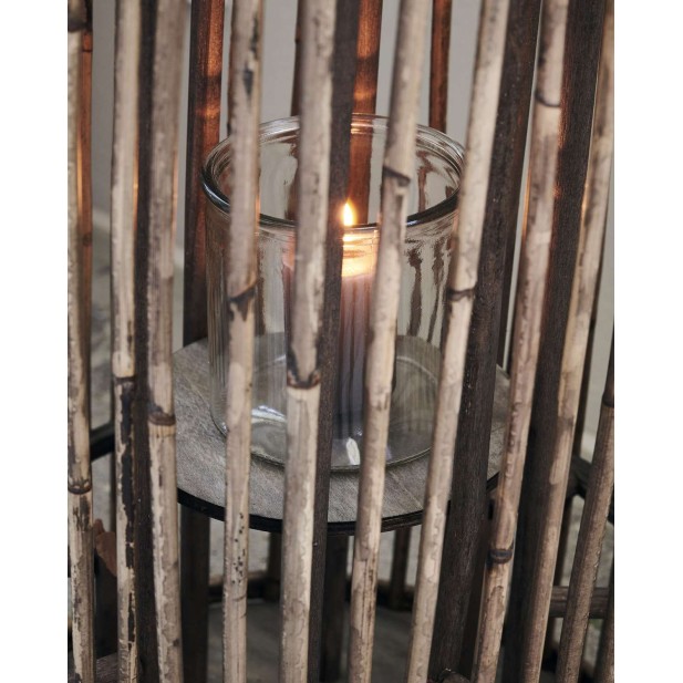 Farola OVA, Ratán Natural / Cristal / Metal - House Doctor. Vackart