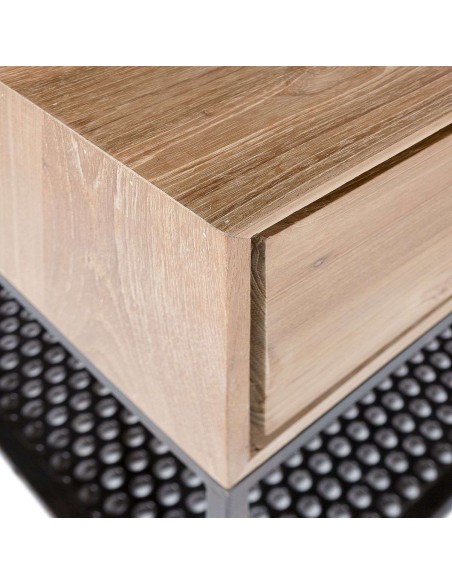 Mueble TV ONETWO 140, Teca Reciclada / Hierro - Dareels. Vackart