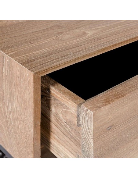 Mueble TV ONETWO 140, Teca Reciclada / Hierro - Dareels. Vackart