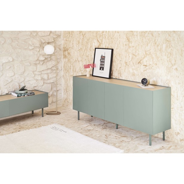 Mueble TV ARISTA 180x40 cm, Verde Claro - Teulat. Vackart