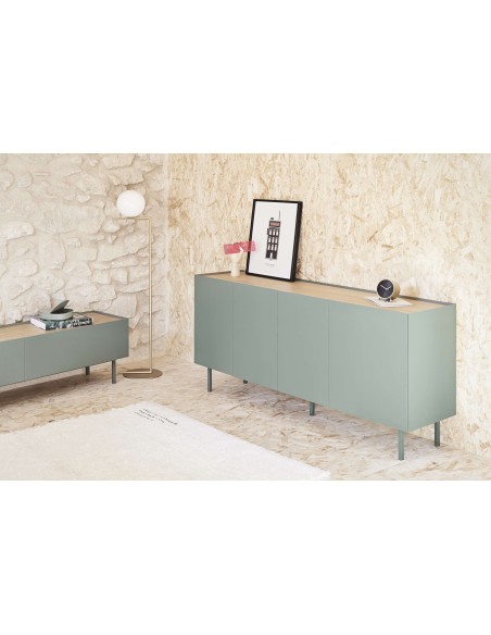Mueble TV ARISTA 180x40 cm, Verde Claro - Teulat. Vackart