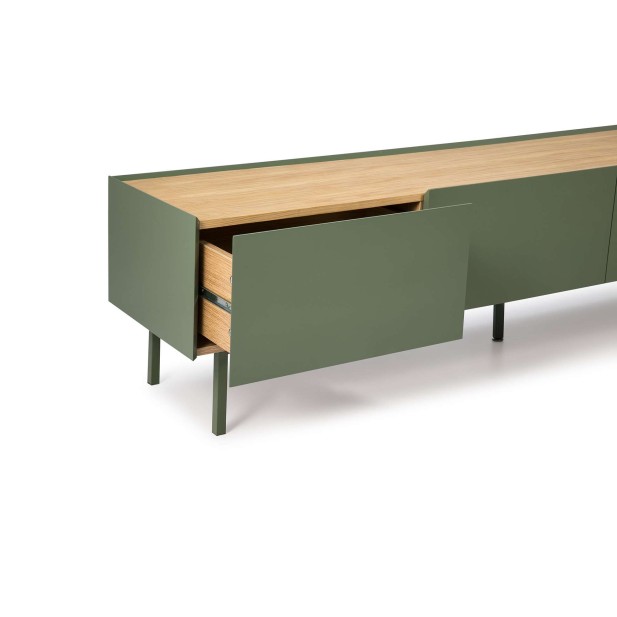 Mueble TV ARISTA 180x40 cm, Verde Claro - Teulat. Vackart