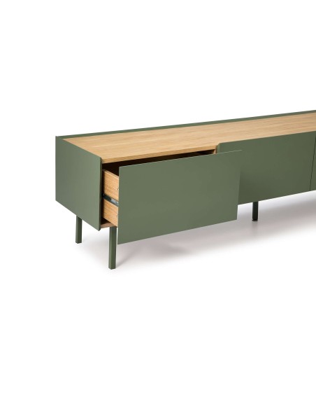 Mueble TV ARISTA 180x40 cm, Verde Claro - Teulat. Vackart