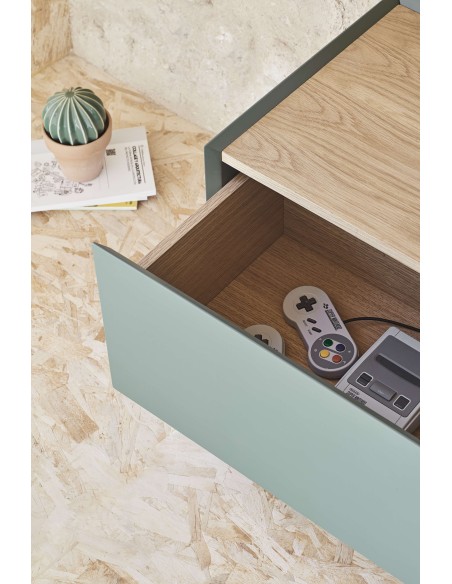 Mueble TV ARISTA 180x40 cm, Verde Claro - Teulat. Vackart