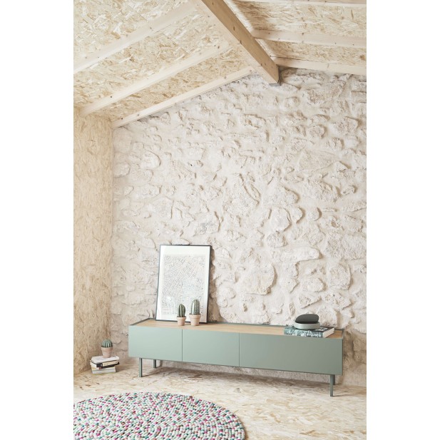 Mueble TV ARISTA 180x40 cm, Verde Claro - Teulat. Vackart