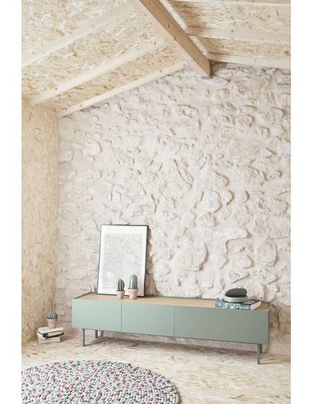 Mueble TV ARISTA 180x40 cm, Verde Claro - Teulat. Vackart