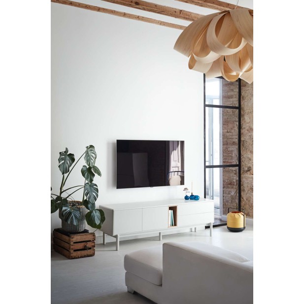 Mueble TV CORVO 180 cm, DM Crema / Chapa Roble - Teulat. Vackart