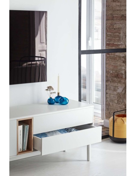 Mueble TV CORVO 180 cm, DM Crema / Chapa Roble - Teulat. Vackart