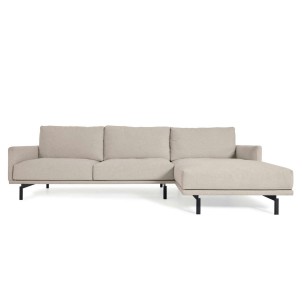 Sofá Galene 3 plazas con chaise longue derecho beige 254 cm - Kave Home, Vackart. S801_40D_GR39. Muebles de diseño en Vackart, los mejores muebles nórdicos.