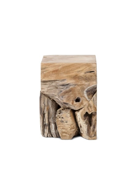 Taburete TOOR, Raíz Teca Natural - Dareels. Vackart
