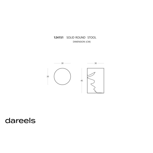 Taburete SOLID ROUND, Teca Reciclada Natural - Dareels. Vackart