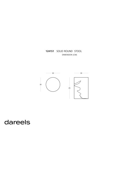 Taburete SOLID ROUND, Teca Reciclada Natural - Dareels. Vackart