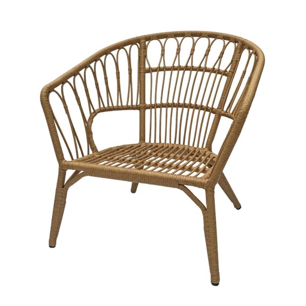 Sillón Exterior OGARO, Ratán Sintético / Textil Blanco. Vackart