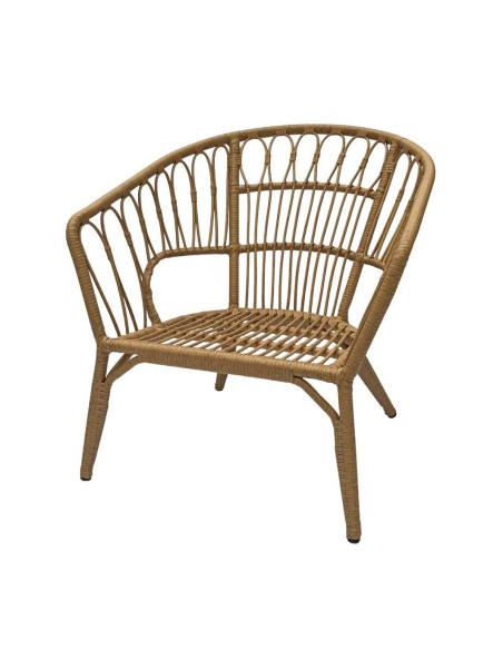 Sillón Exterior OGARO, Ratán Sintético / Textil Blanco. Vackart