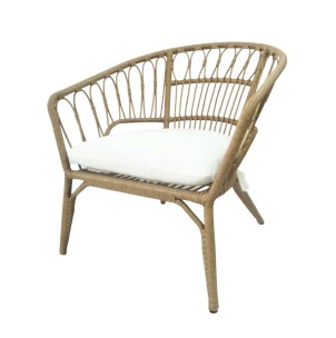 Sillón Exterior OGARO, Ratán Sintético / Textil Blanco - Vackart. Los más exclusivos y modernos sillones de diseño nórdico en Vackart, tu tienda diseño online.