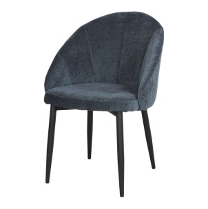 Silla KUBALA, Textil Azul Oscuro / Metal Negro - Vackart. Las modernas y más exclusivas sillas de diseño nórdico en Vackart, tu tienda diseño online.