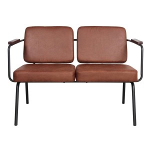 Banco Tapizado RANDOLY 115 cm Ancho, Textil Marrón / Metal - Vackart. Los más exclusivos y modernos bancos de diseño en Vackart, tu tienda de diseño online.