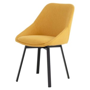 Silla Giratoria ORLOVA, Textil Mostaza / Metal - Vackart. La más exclusiva selección de sillas de diseño nórdico en Vackart, tu tienda de diseño online.