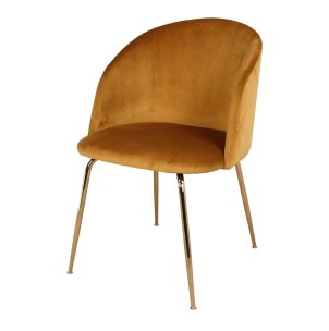 Silla LUPIN, Terciopelo Curry / Latón - Vackart. Las más exclusivas y modernas sillas de diseño nórdico en Vackart, tu tienda diseño online.