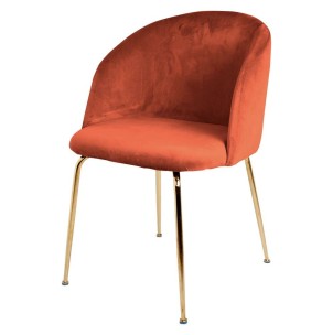 Silla LUPIN, Terciopelo Terracota / Latón - Vackart. Las más exclusivas y modernas sillas de diseño nórdico en Vackart, tu tienda diseño online.