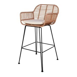 Taburete Alto ÓPTIMA 80 cm, Ratán Sintético / Metal - Vackart. Los más exclusivos y modernos taburetes de diseño, solo en Vackart.